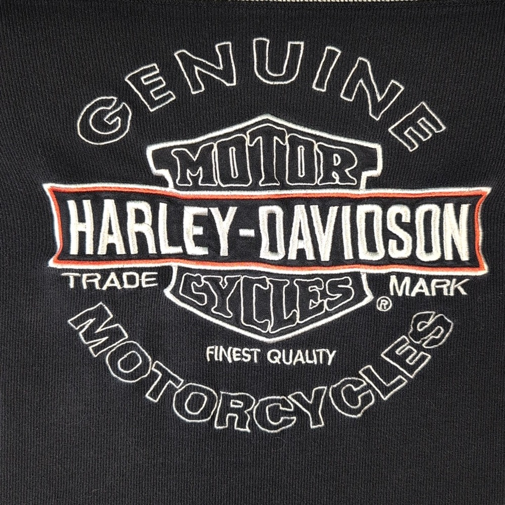 VTG Harley Davidson Shirt Women's M Medium Black Orange‎ Long Sleeve Motorcycles - Picture 9 of 9